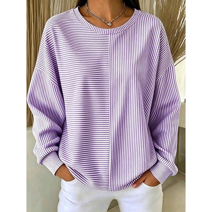 Corinna | Avslappnad Randig Sweatshirt