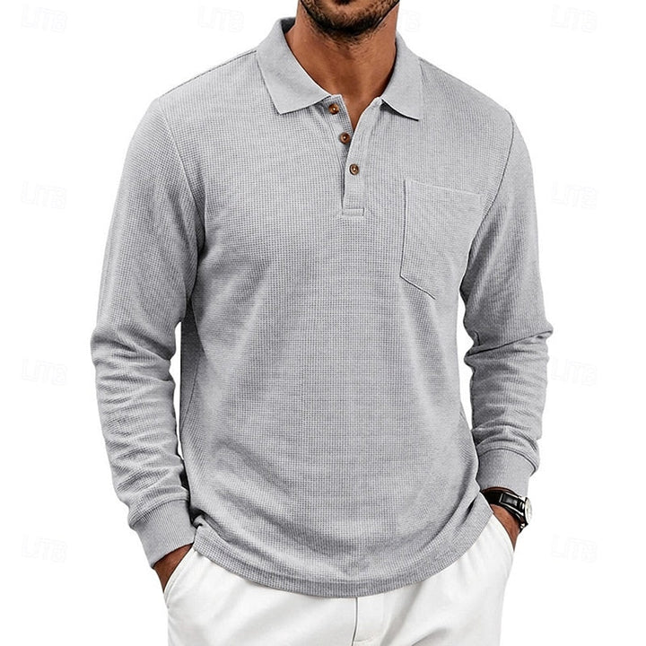Quentin | Texturerad långärmad polo