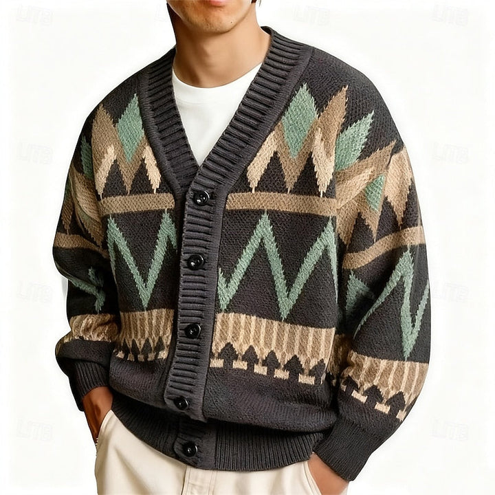 Marcus | Mönstrad Knapp-Up Cardigan