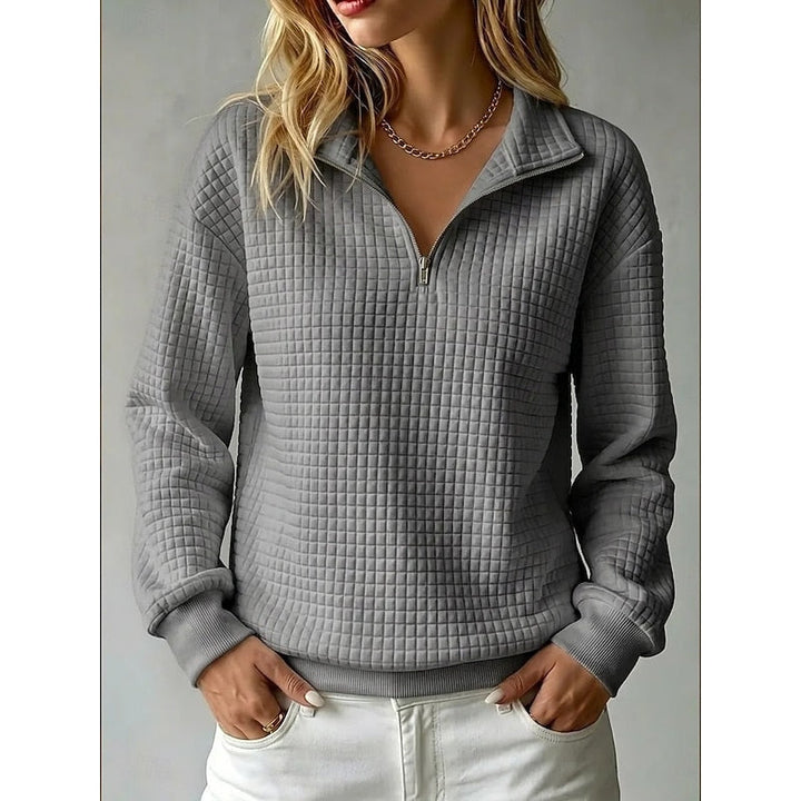 Juliana | Texturerad Halv-Zip Pullover
