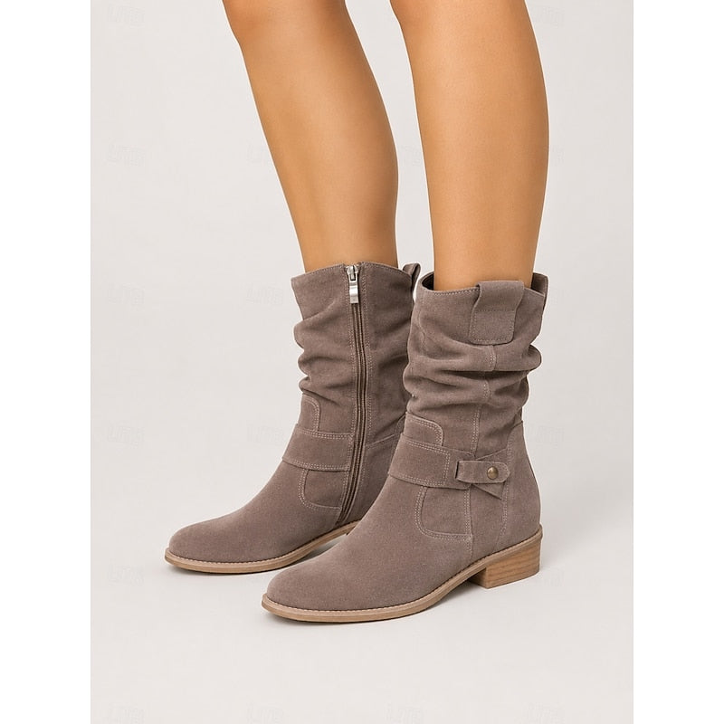 Tessa | Slouchy Spänne Ankelstövlar