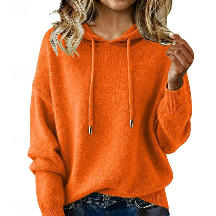 Delphine | Avslappnad Hooded Stickad Tröja