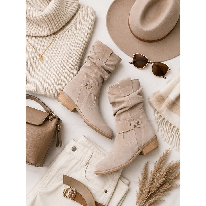 Tessa | Slouchy Spänne Ankelstövlar