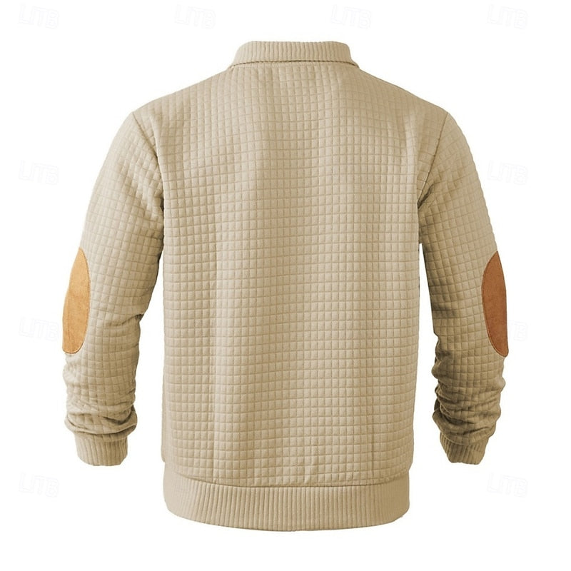 Garrett | Texturerad Pullover med Stående Krage