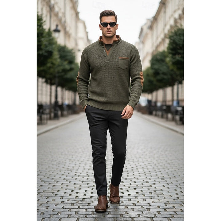 Russell | Texturerad Waffle Henley Skjorta
