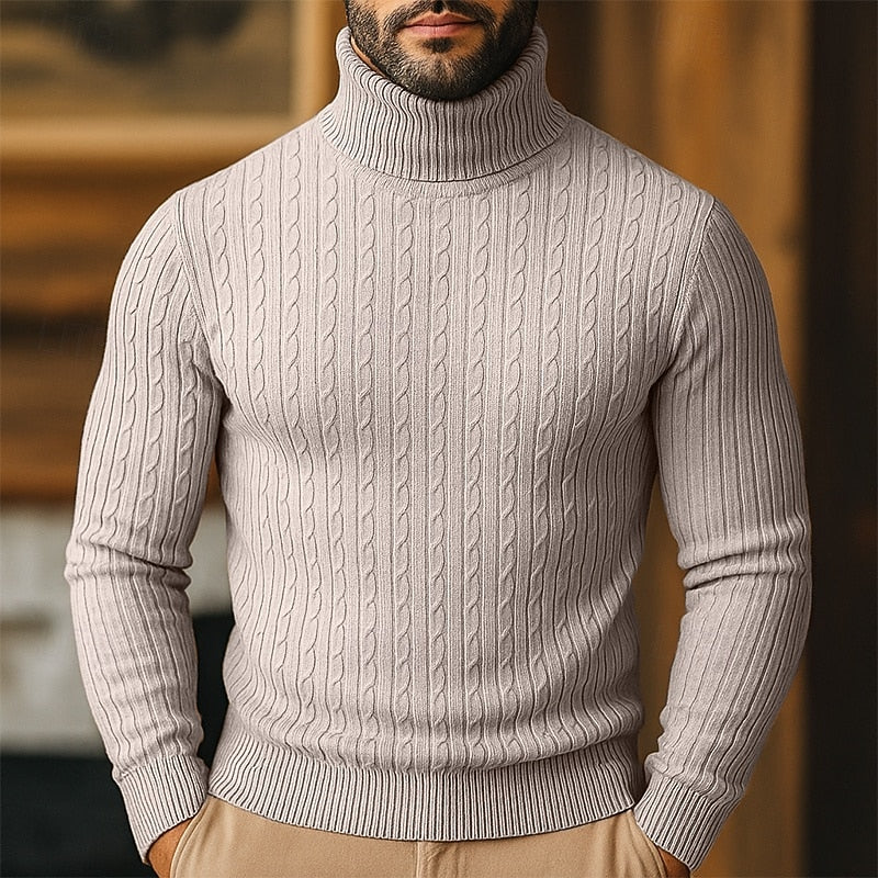 Rupert | Kabelstickad Turtleneck Tröja