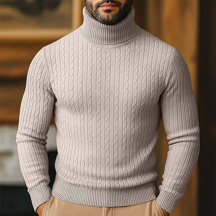 Rupert | Kabelstickad Turtleneck Tröja