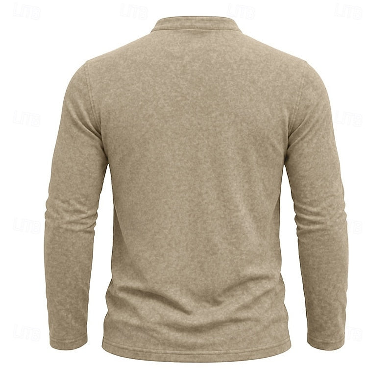 Weston | Klassisk Henley Skjorta med Långa Ärmar