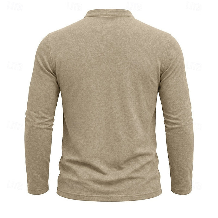 Weston | Klassisk Henley Skjorta med Långa Ärmar