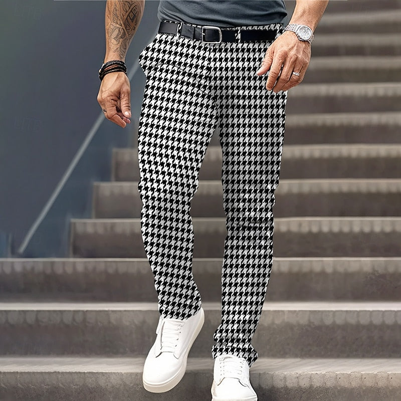Nolan | Skräddarsydd Houndstooth Byxor