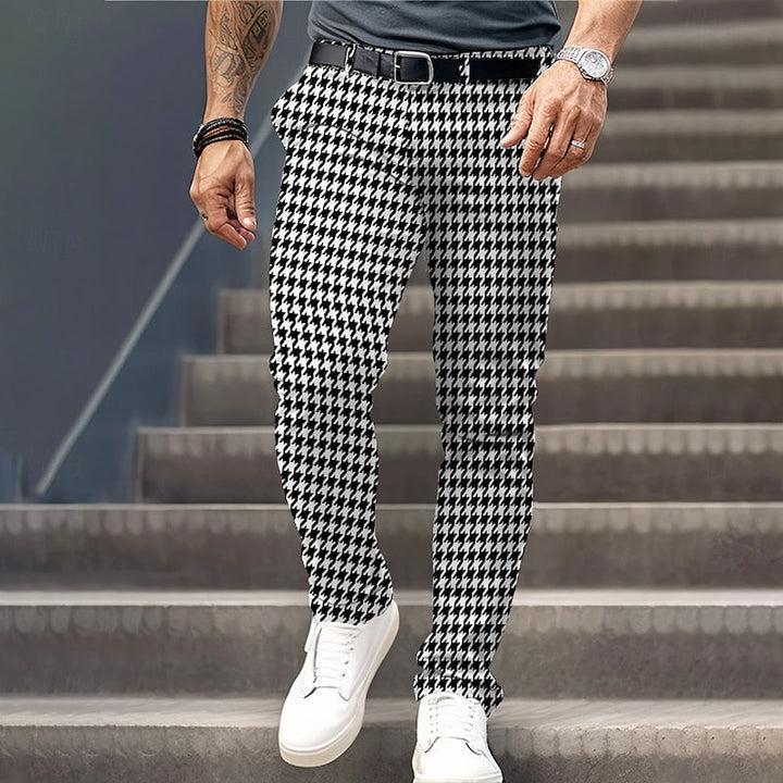 Nolan | Skräddarsydd Houndstooth Byxor