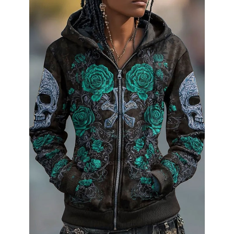 Willow | Skalle &amp; Ros Halloween Zip-Up Hoodie