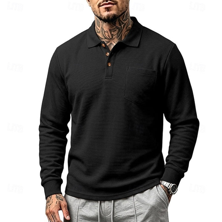 Quentin | Texturerad långärmad polo