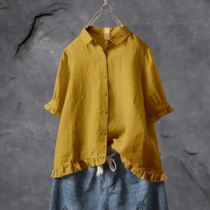 Willa | Blus med Volangkant och Krage