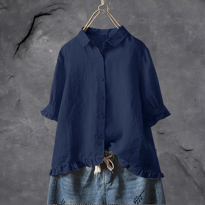 Willa | Blus med Volangkant och Krage
