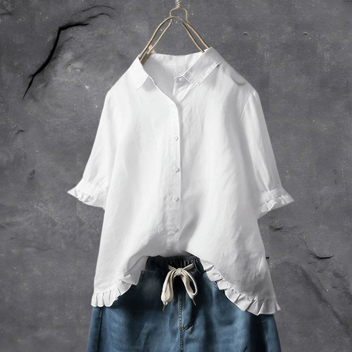 Willa | Blus med Volangkant och Krage