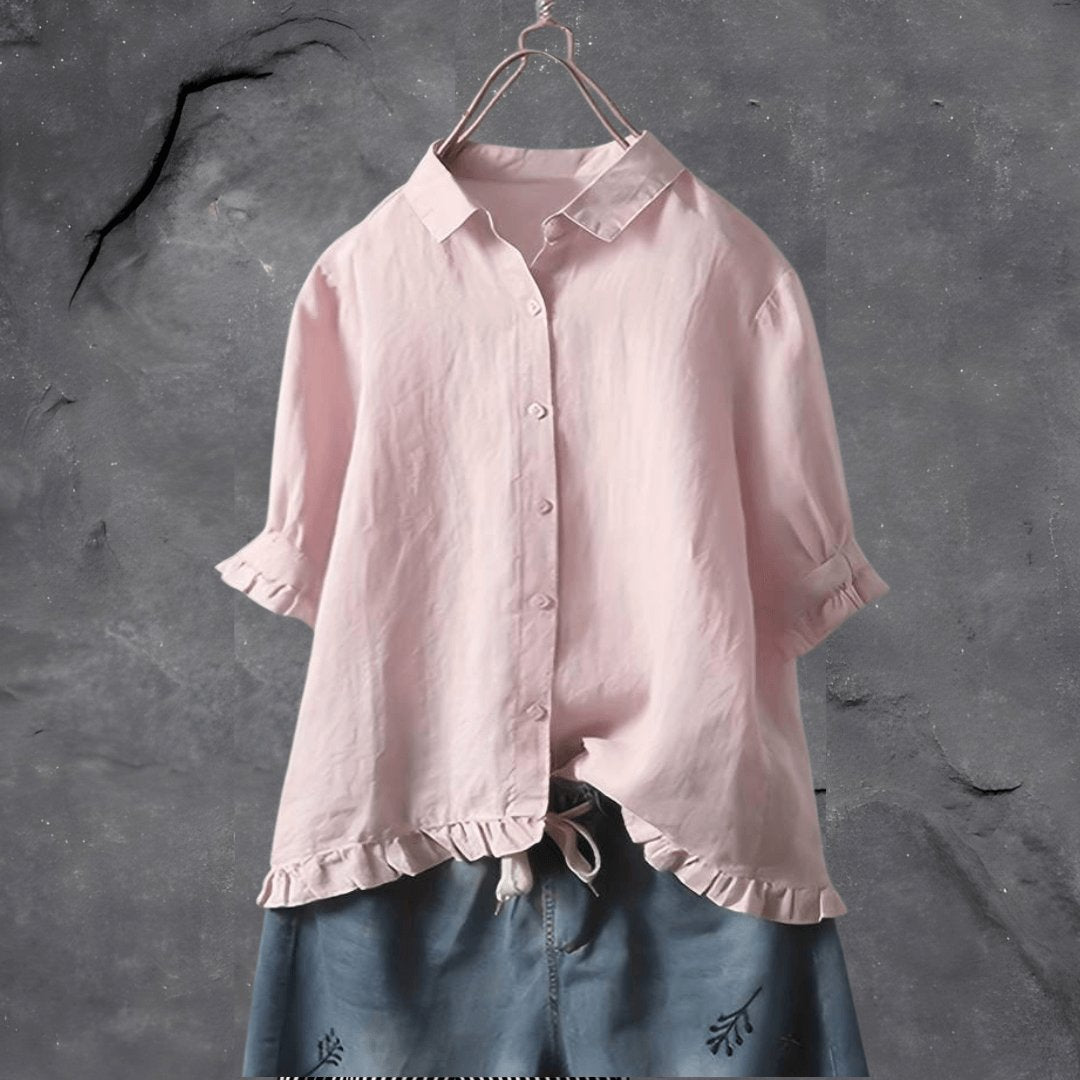 Willa | Blus med Volangkant och Krage