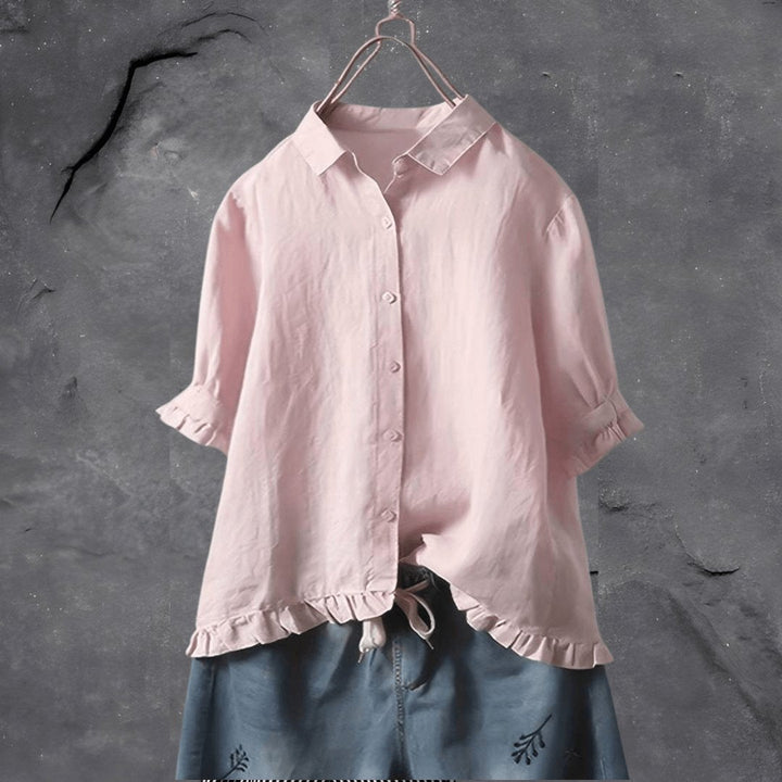 Willa | Blus med Volangkant och Krage