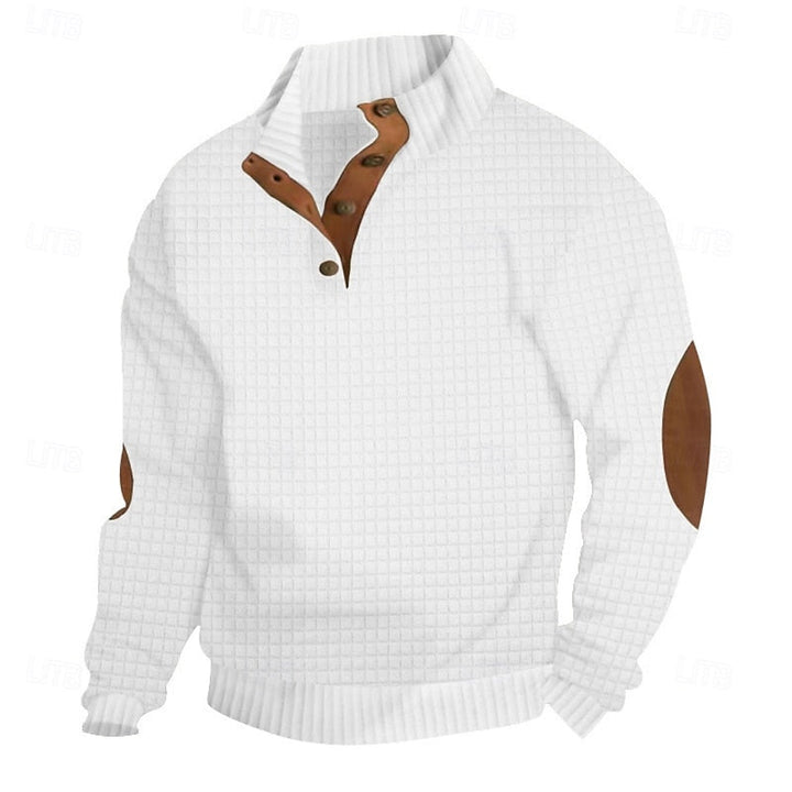 Garrett | Texturerad Pullover med Stående Krage