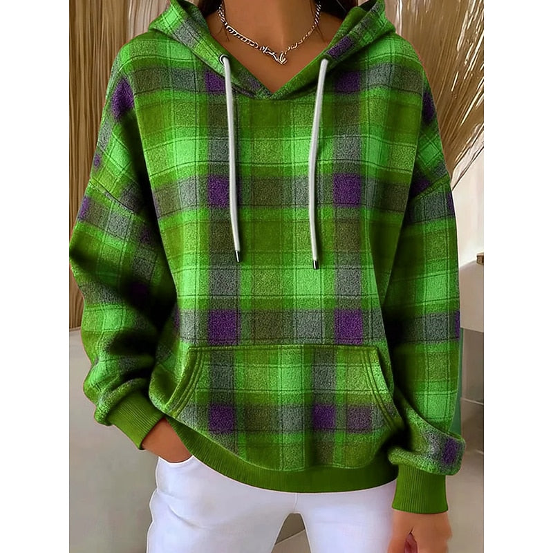 Sadie | Mysig Rutig Hoodie