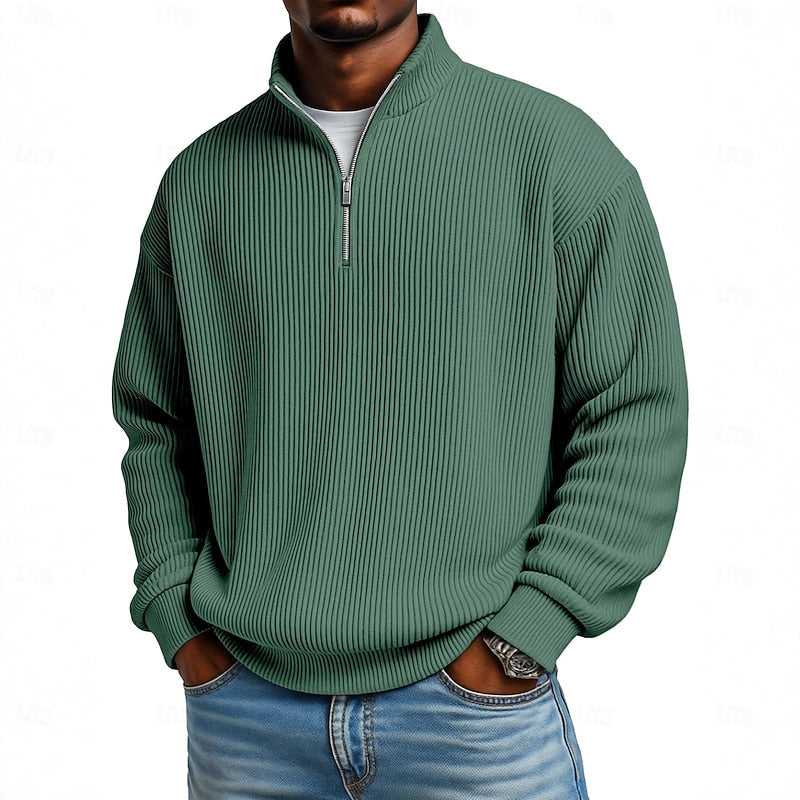 Harlan | Ribbad Quarter-Zip Pullover