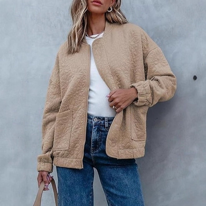 Camila | Texturerad Blommig Bomberjacka