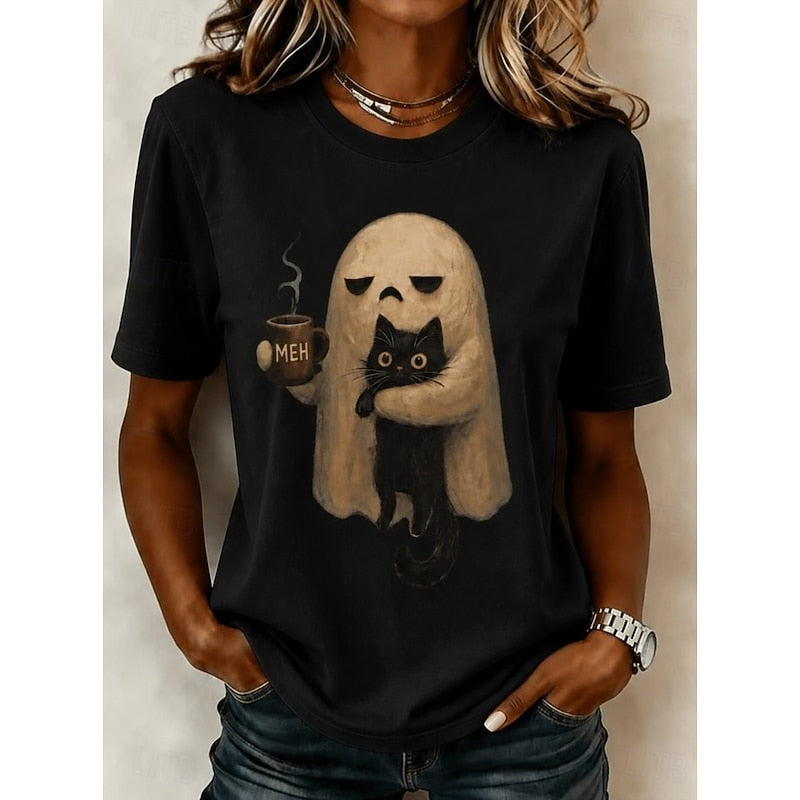 Phoebe | Spökkatt Halloween T-shirt