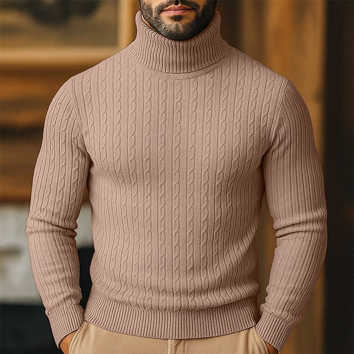 Rupert | Kabelstickad Turtleneck Tröja