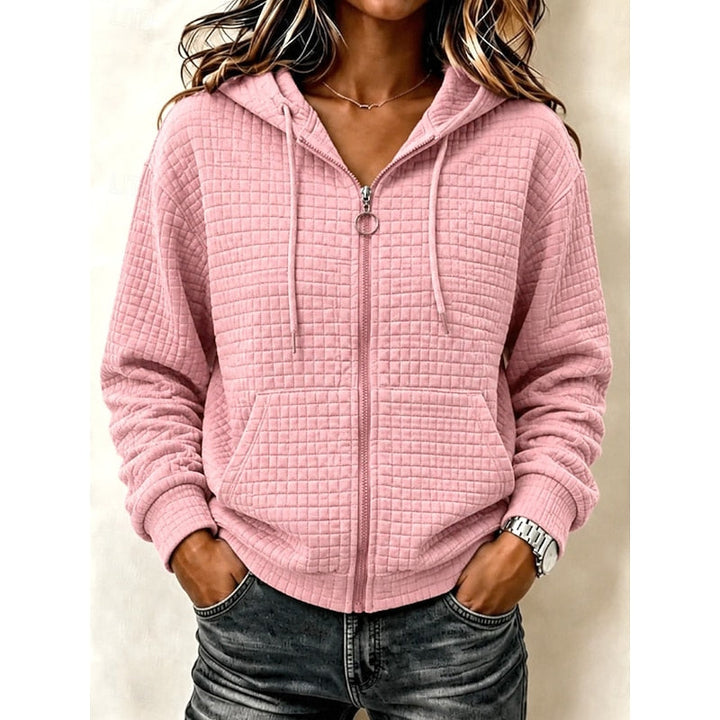 Kathryn | Texturerad Zip-Up Hoodie