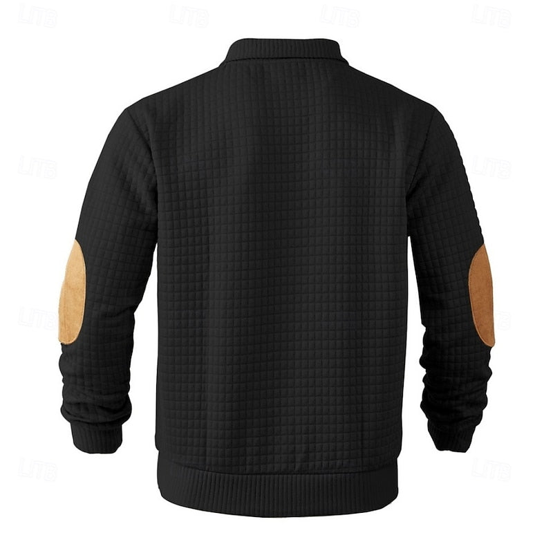 Garrett | Texturerad Pullover med Stående Krage