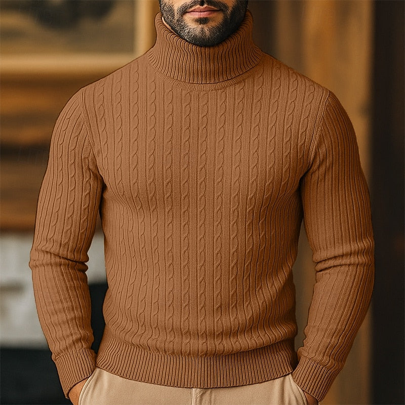 Rupert | Kabelstickad Turtleneck Tröja