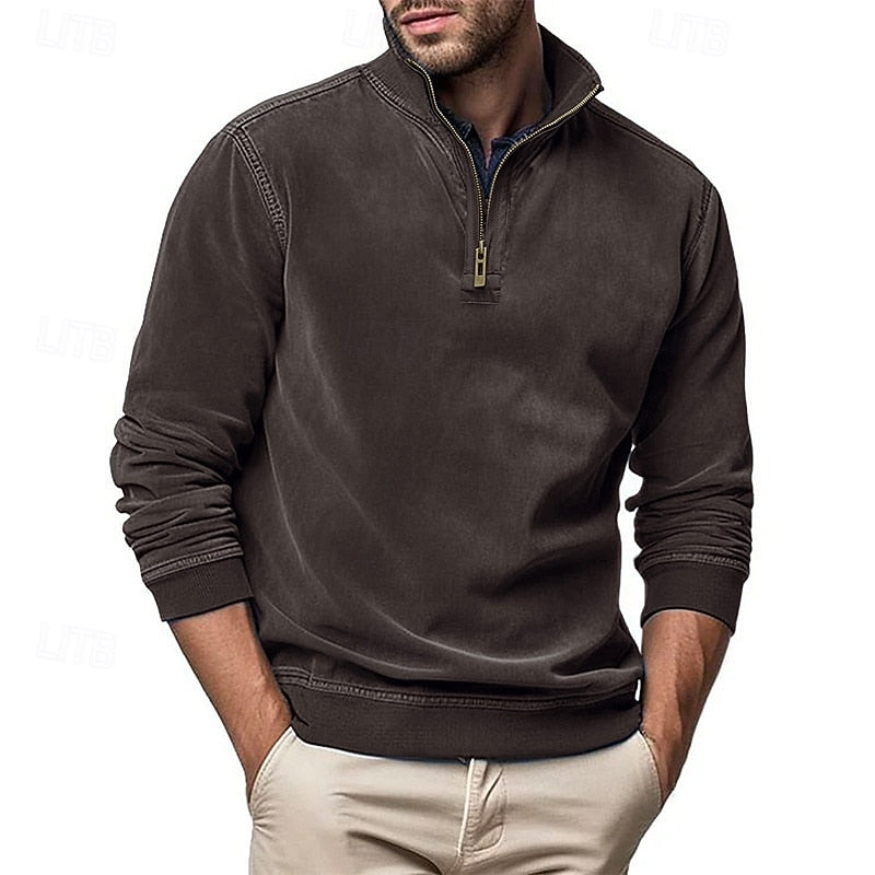 Caleb | Kvartdraget Ståkrage Sweatshirt