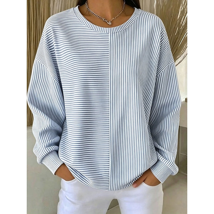 Corinna | Avslappnad Randig Sweatshirt