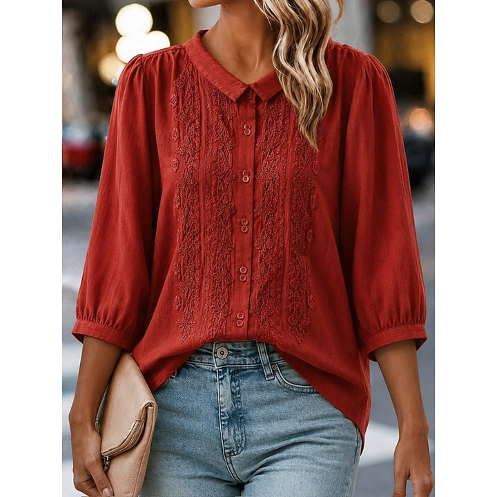 Paige | Broderad Peter Pan-krage Blus