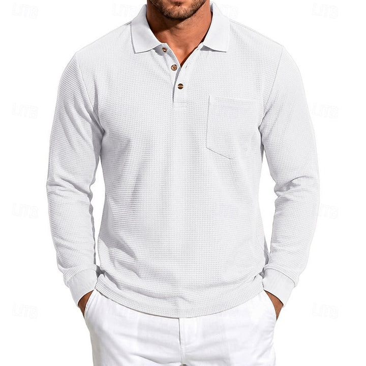 Quentin | Texturerad långärmad polo