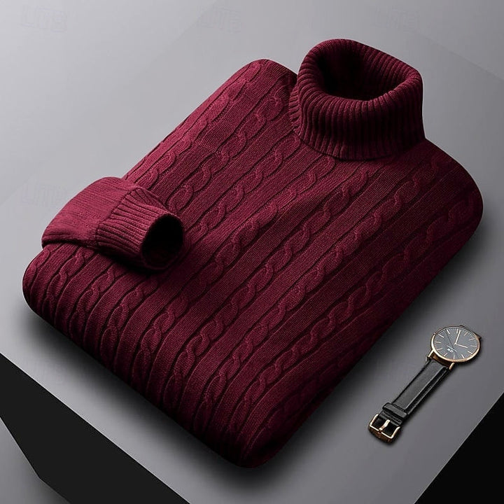 Rhys | Kabelstickad Turtleneck Tröja