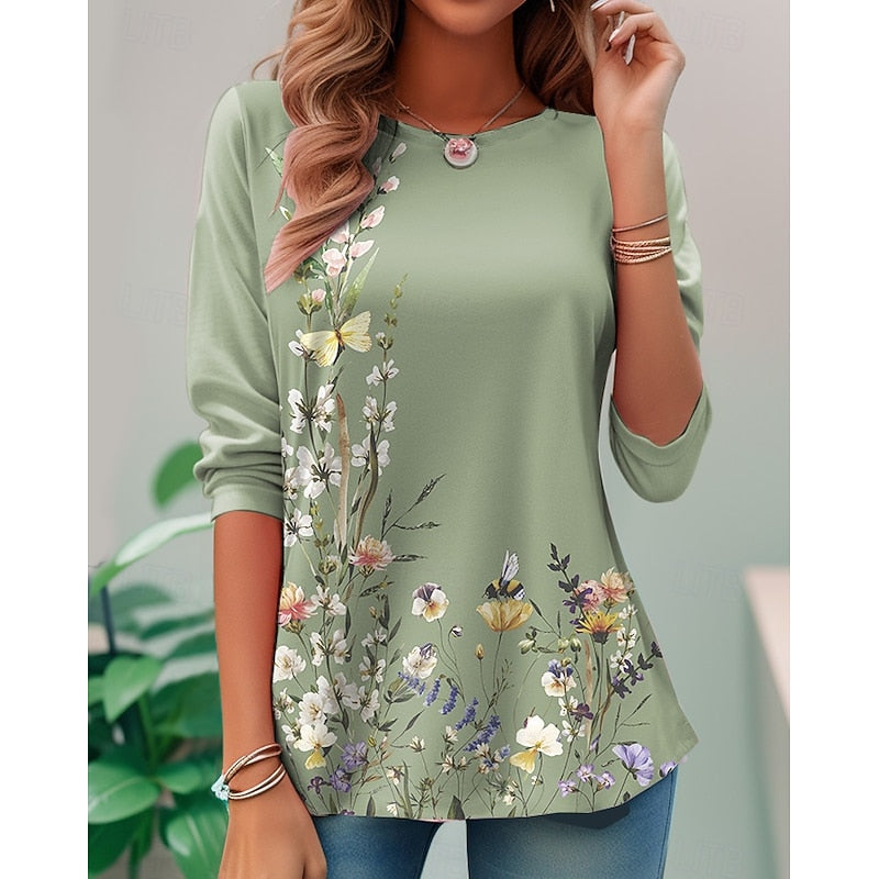 Miriam | Blommig långärmad topp