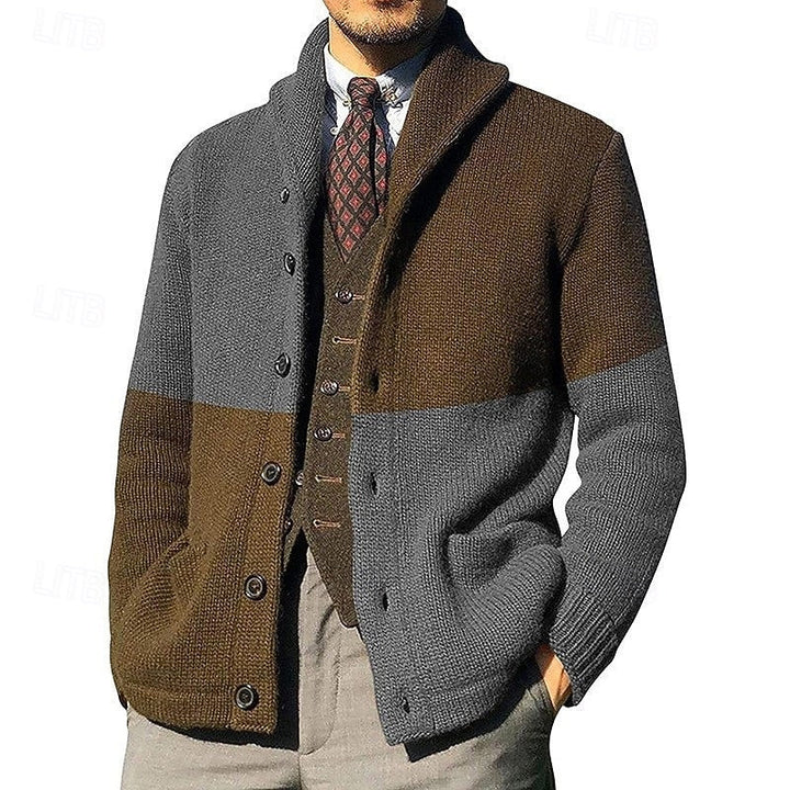 Frederick | Färgblock Skjortkrage Cardigan