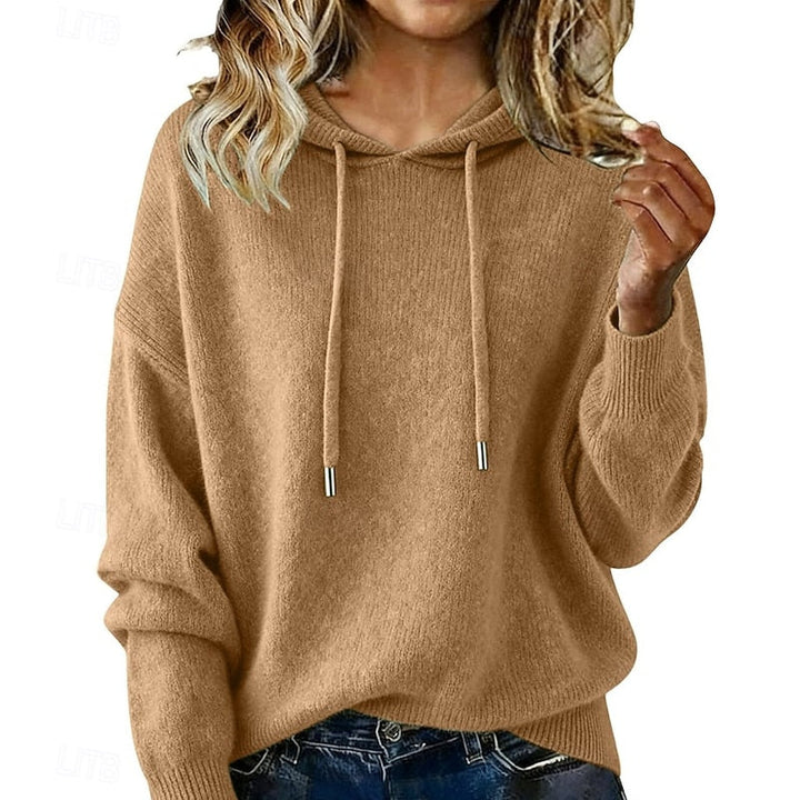 Delphine | Avslappnad Hooded Stickad Tröja