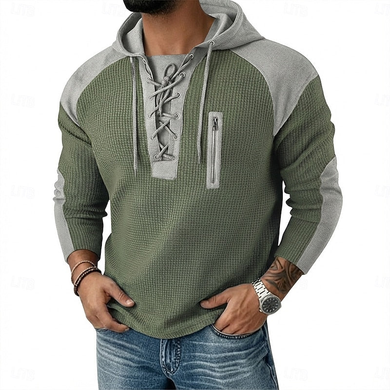 Wesley | Snörning Huva Pullover Hoodie
