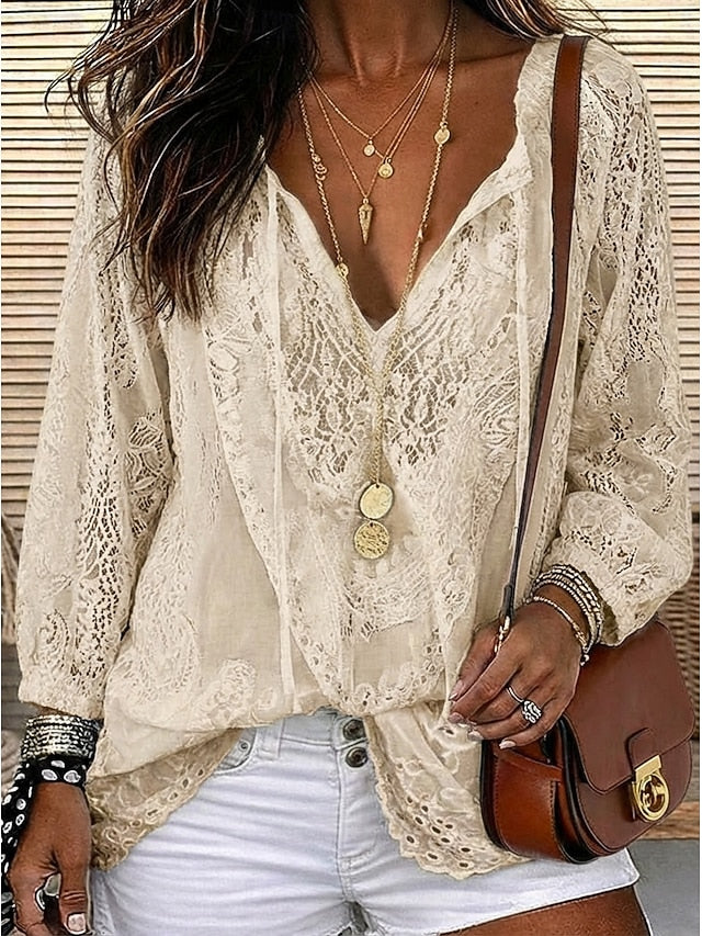 Estelle | Boho Blus med Knytning