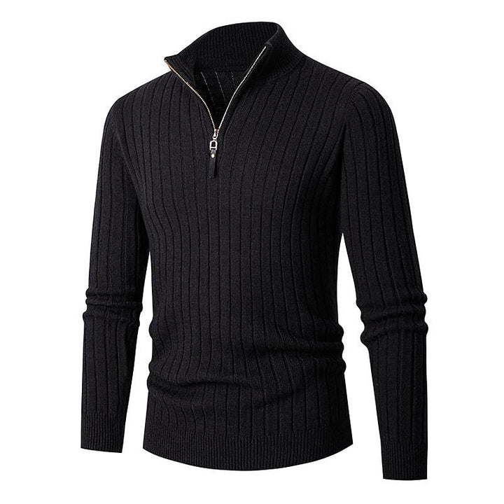 Gavin | Ribbade Kvartzip-Sweater