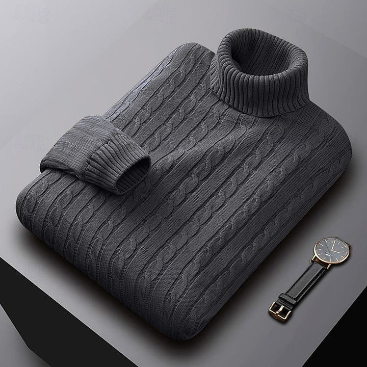 Rhys | Kabelstickad Turtleneck Tröja