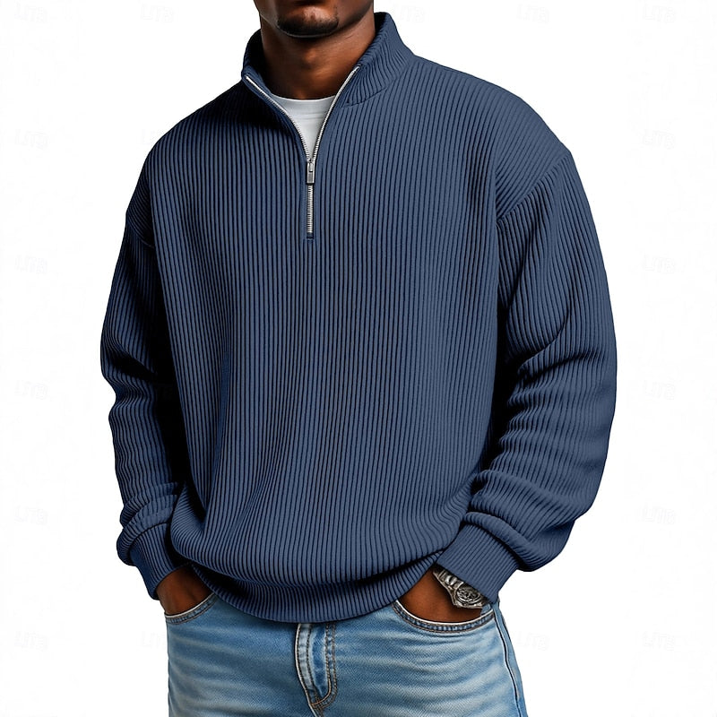 Harlan | Ribbad Quarter-Zip Pullover