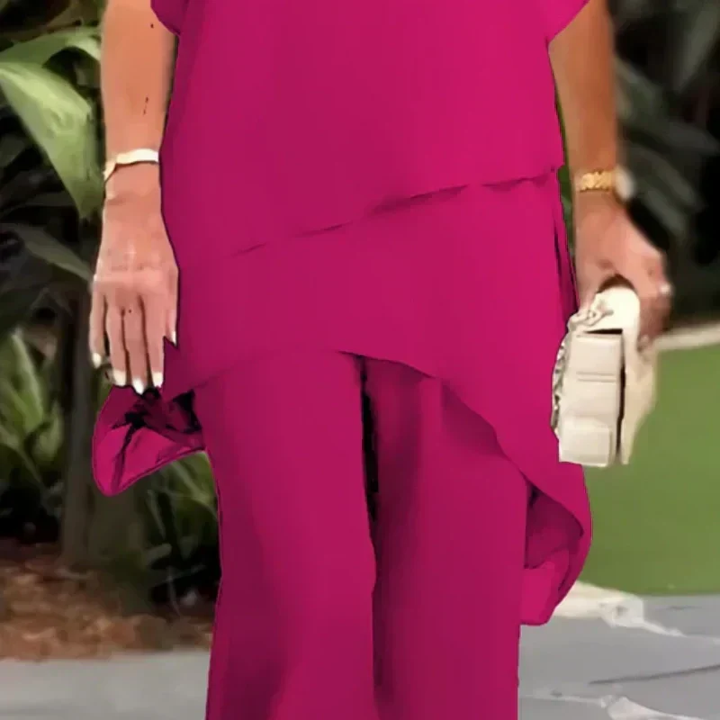 Valeria | Elegant Draped Palazzo Byxor Set