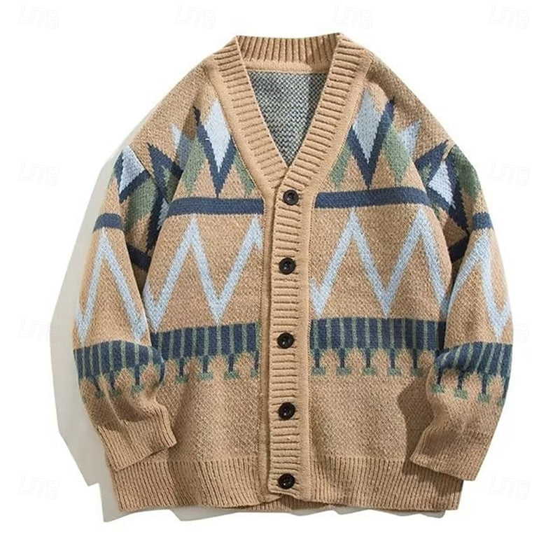 Marcus | Mönstrad Knapp-Up Cardigan