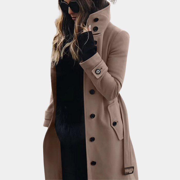 Dam Trenchcoat med Dubbelknäppning och Bälte