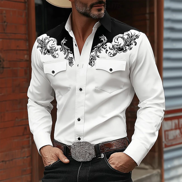Harlan | Western-stil långärmad skjorta