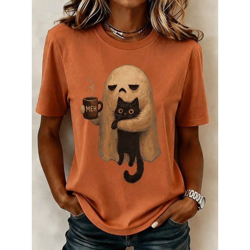 Phoebe | Spökkatt Halloween T-shirt