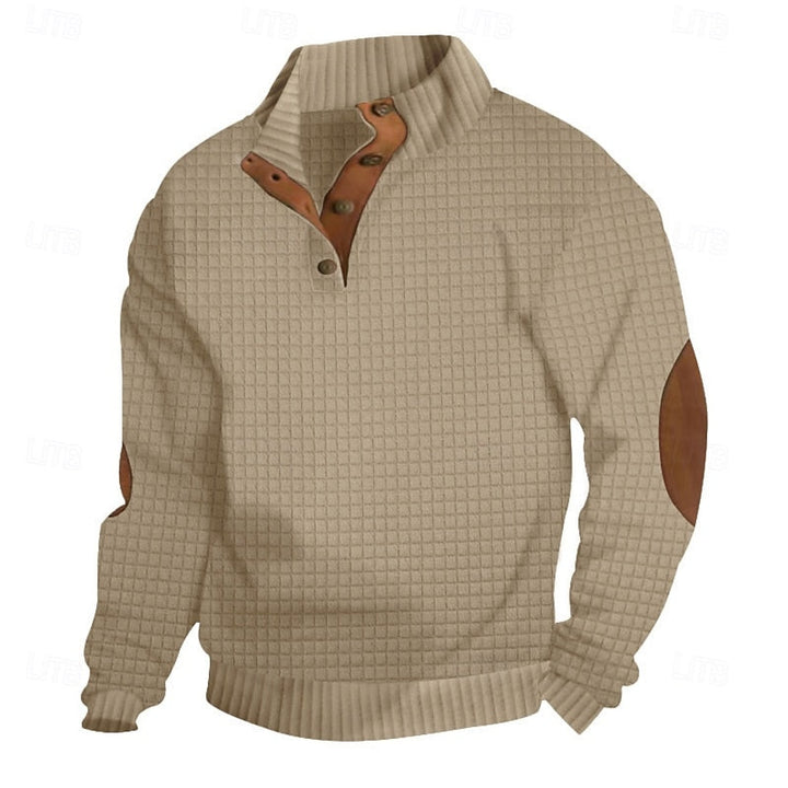 Garrett | Texturerad Pullover med Stående Krage